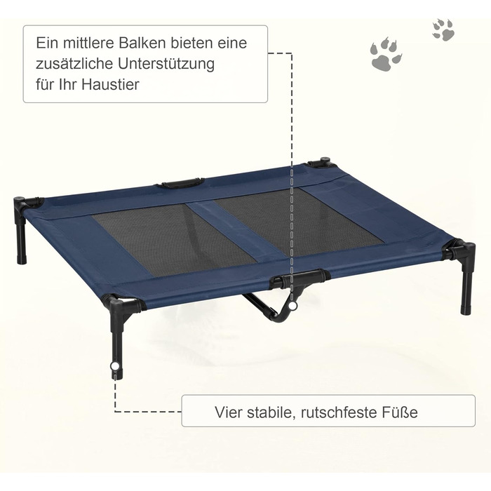 PawHut лежанка для собак, вулиця, софа для тварин, лежанка для котів, чорна, 92 x 76 x 18 см