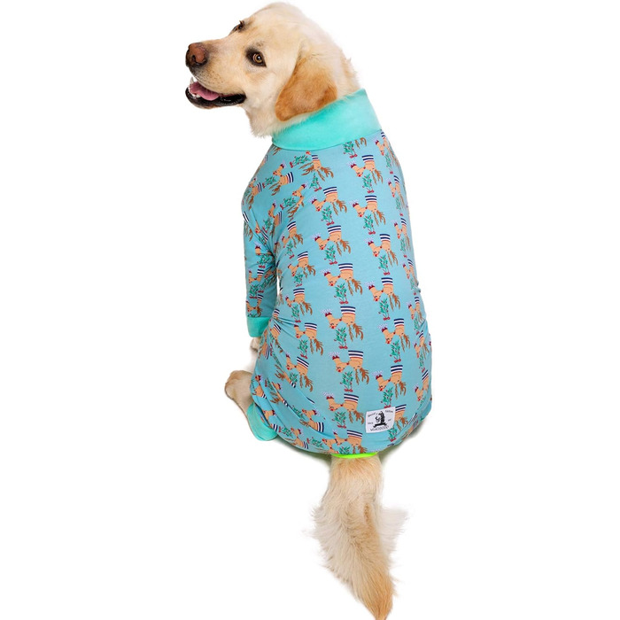 Піжама для собак середніх та великих порід, зелений олень (34, довжина спини 60 см)