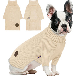 Пуловер для собак Cyeollo з коміром-горловиною та отвором для повідка, теплий зимовий пуловер для собак