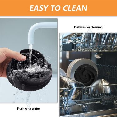 М'яка силіконова миска для собак, повільне годування, чорна, велика (L)