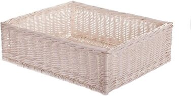 Корзина для собак та котів з ротангу, ліжко для тварин, 60x50x18 см (Бежевий)