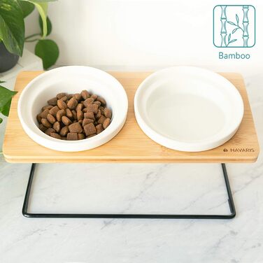 Підвищені годівниці для котів Navaris - 2 годівниці з кераміки - годівниця для котів та собак