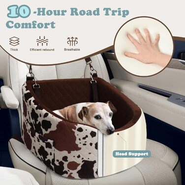 Автокрісло для собак - захист від зіткнень, антиковзаюче, захищає салон авто, знімне та пральне, коричневе