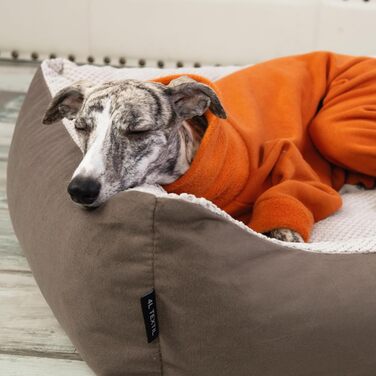 М'яке ліжко для собак Teo 80x60 см, знімний чохол, коричнево-бежеве, 80 x 60 x 20 см