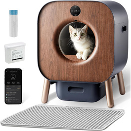 PAWBBY P1 Ultra автоматичний туалет для котів, самоочищення, TÜV сертифікат, захист від защемлення, фітодезодорування, керування через додаток, великий для кількох котів