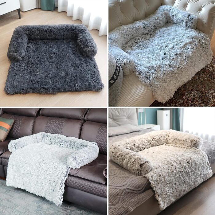 М'яке ліжко для собак, ковдра, подушка для собак середніх та великих порід, килимок для собак та котів, захист дивану, кошик для котів (S, чорний)