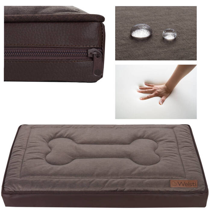 Ортопедичне лежак-матрац для собак Welsti, коричневий, 100 см x 70 см