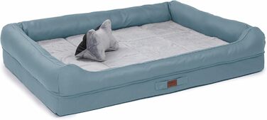 Райкоу - ліжко для собак з знімним подушкою, м'яке та миється - місце для сну, подушка для собак, собаче ліжко, килимок для собак - високоякісне ліжко для тварин для вашого вірного друга. (Блакитний, 100 * 80 * 9 см) 100*80*9 см Блакитний