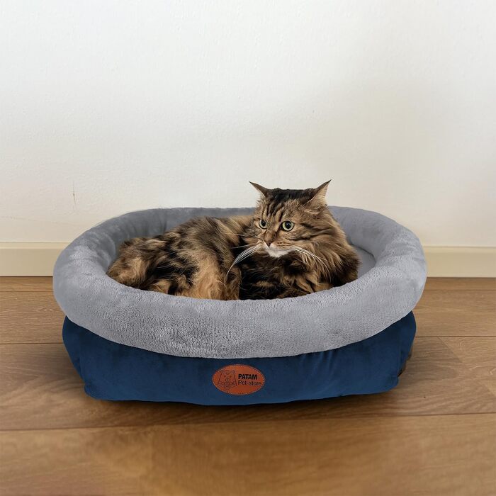 Кіжувалля для собак та котів Kira - м'яке, з антиковзаючою основою, знімне, машинне прання, блакитний, 51x46x18 см