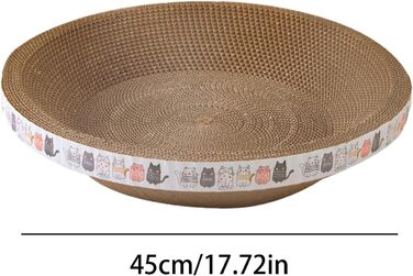 Котячі дряпки, овальні килимки-дряпки для котів, лежанка-чаша, гофрокартон для котів, меблі для дряпання котів для диванів та килимів (великий круглий розмір (діаметр 45 см, висота 9 см))