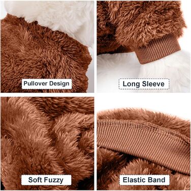 Пуловери для собак Kyaringtso, 2 шт., для маленьких собак, теплий зимовий пуховик для цуценят, для дівчаток та хлопчиків, (XXS, Оранжевий, Коричневий, Жовтий)