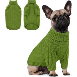 Теплий пуловер для собак Queenmore: Дакель, Французький бульдог, Бігль, Шнауцер (зелений, M)