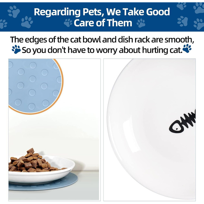 Набори мисок для котів з кераміки (2 шт.) - неслизькі, для зручного годування