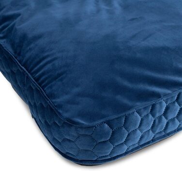 Крісло-ліжко для собак XL | М'яке ліжко з Memory Foam | Підстилка для великих собак | Практичне та зручне ліжко для собак | Імітація замші | Розмір XXL: 100 x 120 см, Колір: Темно-синій (Вельвет)