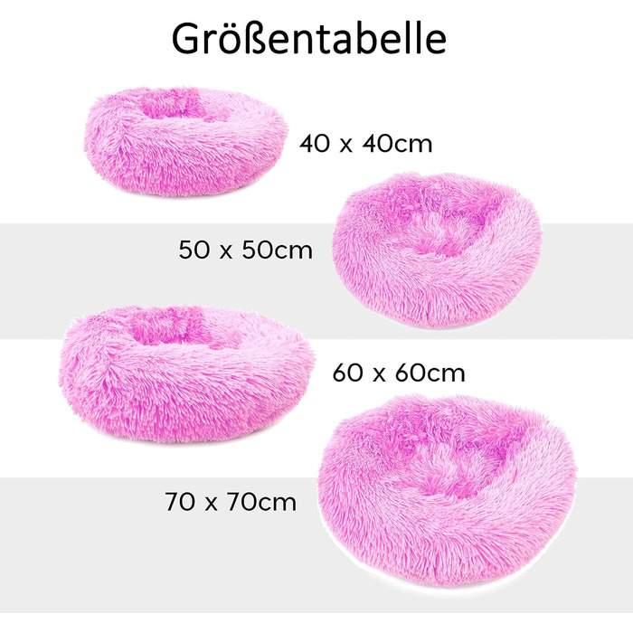 М'яке ліжко для собак Donut 50 см - рожева, для маленьких та середніх собак, кошик для тварин, миється