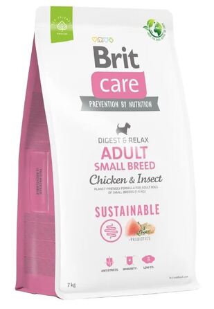 Сухий корм для дорослих собак малих порід BRIT Sustainable з куркою, 7 кг