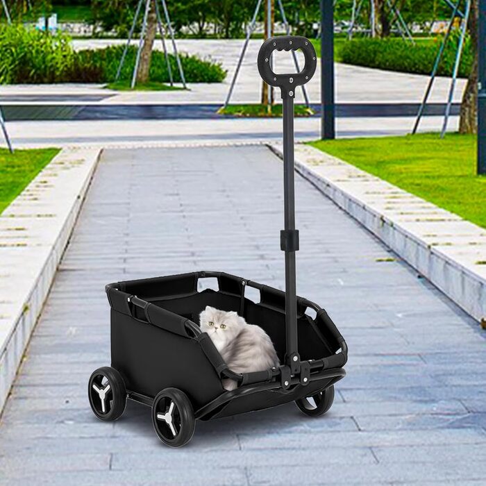 Візок для собак та котів, складний, чорний - Pet Stroller для маленьких собак та котів