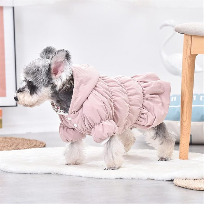 Теплий зимовий костюм для собак з капюшоном. Рожевий, XS. Підходить для чихуахуа, йоркширських терьєрів.