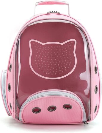 Рюкзак для котів та маленьких собак PETCUTE, рожевий, до 6 кг, знімний килимок, прозоре вікно, для подорожей