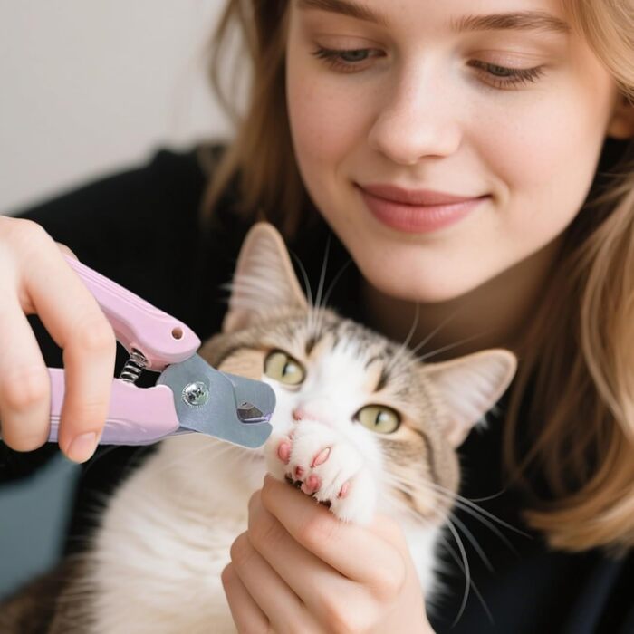 Електричний триммер для собак та котів 2-в-1 з LED-підсвічуванням | Безпечна насадка, акумуляторний, для маленьких, середніх та великих тварин, зелений (рожевий)