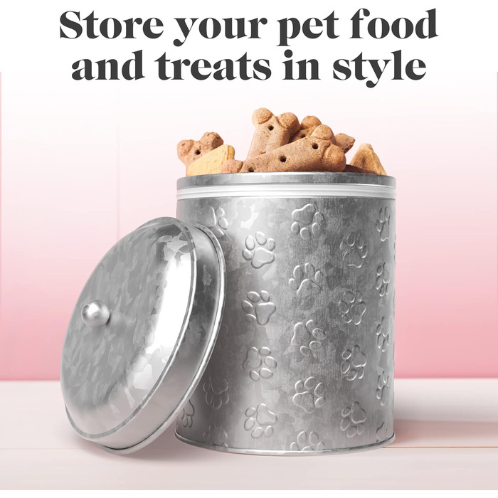Amici Pet металевий контейнер для корму для цуценят, середній, 10 oz, оцинкований