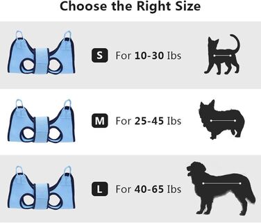 Гамак для грумінгу собак - петля для догляду за собаками, безпечна петля для грумінгу, дихаюча обрізка кігтів, гамак для домашніх тварин з ременем безпеки, безпечний для собак та котів, блакитний, M
