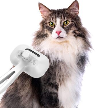 Гребінець для вичісування шерсті собак та котів з функцією відпарювання, протистатичний, білий