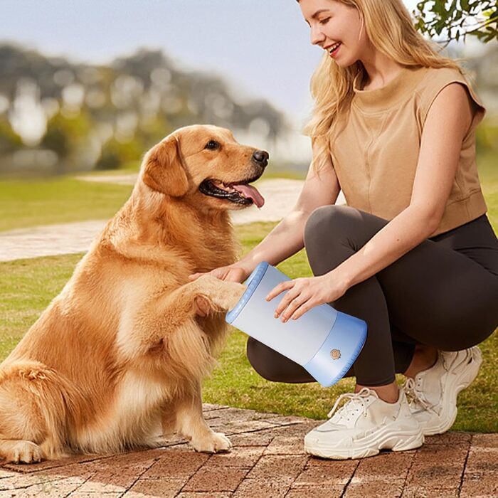 Автоматичний очищувач лап для собак – USB чаша для миття лап | Інструмент для догляду за кігтями та лапами собак, очищувач лап для домашніх тварин, щітка для догляду за кігтями для маленьких собак, блакитний