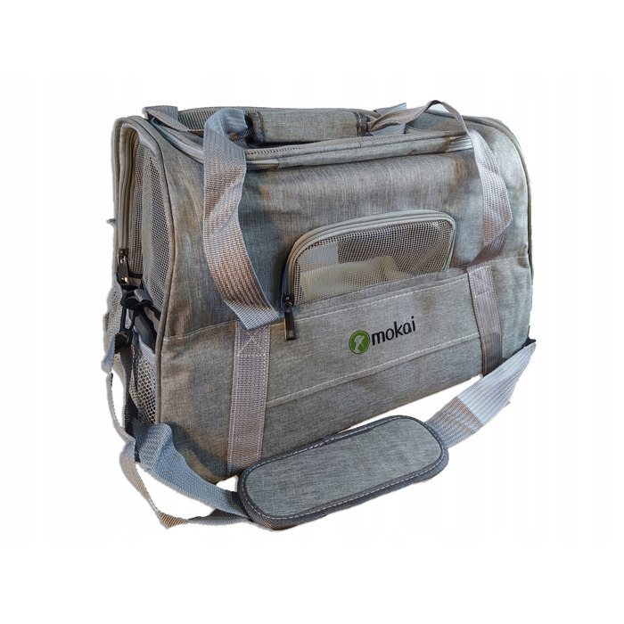 Транспортувальна сумка-переноска для котів та собак, сіра, зручна та портативна