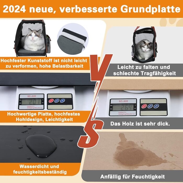 Сумка-переноска для кота/собаки COMSLE, 42x22x25 см, сіра (до 7 кг)