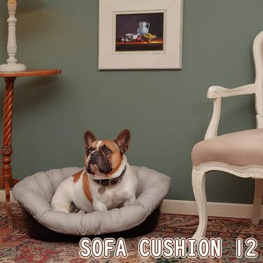 Крісло-лежанка для собак та котів Ferplast SOFA 'CUSHION' - м'яка лежанка з бавовняною подушкою, сірого кольору, 114 x 83 x 37 см