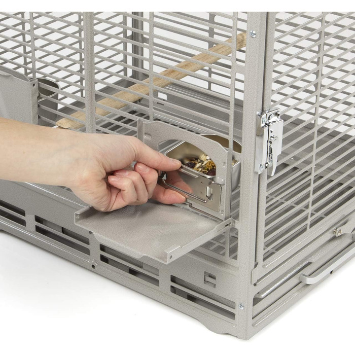 Транспортна клітка Montana Cages EVO для папуг і хвилястих папужок, платиновий колір, переноска для птахів