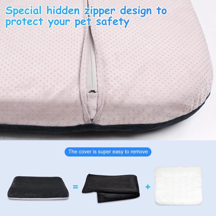 Ортопедичне ліжко для собак Magic Dog Superweiches XL, 119x79 см, темно-сірий, знімний та миючий чохол