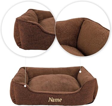 М'яке ліжко для собак та котів Lionto знімний чохол, 110x80 см, коричневе, з антиковзким дном