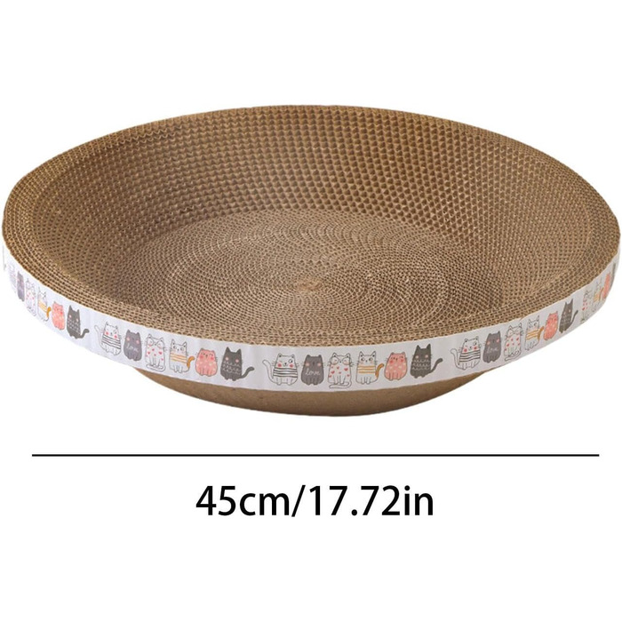 Котячі дряпки, овальні килимки-дряпки для котів, лежанка-чаша, гофрокартон для котів, меблі для дряпання котів для диванів та килимів (великий круглий розмір (діаметр 45 см, висота 9 см))