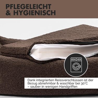 Ортопедичне собаче ліжко PAW WOW Sven | М'яке ліжко для собак з тедді-тканини | 70x100 см (Колір: Коричневий)