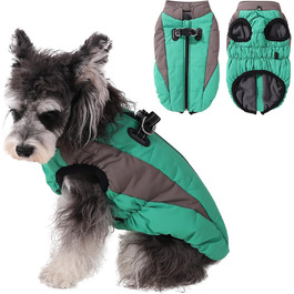Зимовий теплий одяг для собак, теплий зимовий одяг, вітронепроникний, світловідбиваючий, флісовий, одяг для собак з шлейкою, теплий флісовий жилет для собак, розмір XL, одяг для собак, на блискавці, одяг для собак від снігу, зелений