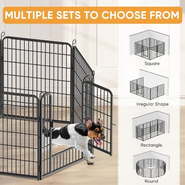 Клітка для цуценят Kidsbuddy, 12 штук, 80x65 см, автоматичне замикання, розкладна, з дверцятами, для собак та цуценят, внутрішнє та зовнішнє використання