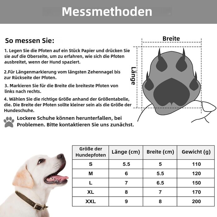 Водонепроникні собачі чоботи для захисту лап, 4 шт. Антиковзаючі чоботи для собак з неслизькою підошвою та світловідбиваючим кріпленням на липучці, для малих, середніх та великих собак (Сірий, XXL)