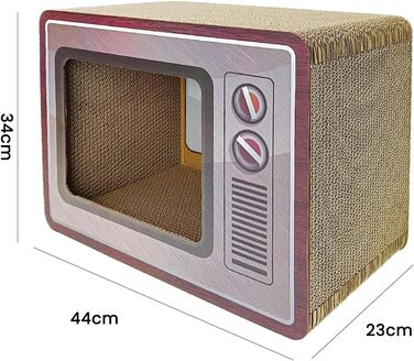 Кігтеточка-будиночок для котів Heikoeco® 2-в-1, форма телевізора, з ігровою поверхнею, з якісного картону, захист від подряпин