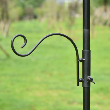 PawHut Bird Feeder Декоративна годівниця для диких птахів з 4 гачками 54,5 x 54,5 x 208 см Чорний | Аосом