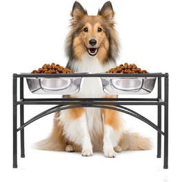 Підставка для мисок для собак TEKEPL: велика, ручна, з нержавіючої сталі, стійка, протиковзна, для води та корму