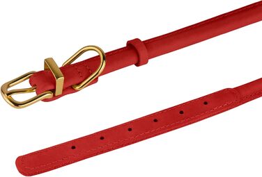 Нашийник для собак Bronzodog з м'якої шкіри з QR-ідентифікатором, регульований, 40-48 см, класичний червоний колір