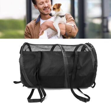 Транспортна переноска для собак Cuque, Oxford, бісостійка, водонепроникна, складна, з сіткою для вентиляції, легка, для автокрісла (64 x 32,5 x 25 см)