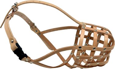 Шкіряний нашийник-маска для собак L&J Pets, Natural, 5 - для Спаніелів, Пуделів, Хаскі та інших