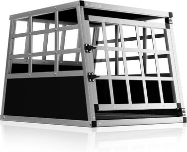 CADOCA® Переноска для собак, алюмінієва, 54x70x51 см, для подорожей в авто, міцна, закривається на замок