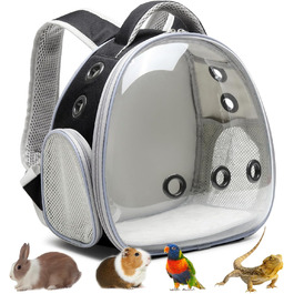 Рюкзак для перенесення домашніх тварин Ioview: для хом'яків, морських свинок, птахів, котів, кроликів, черепах, їжаків. Чорний, дихаючий