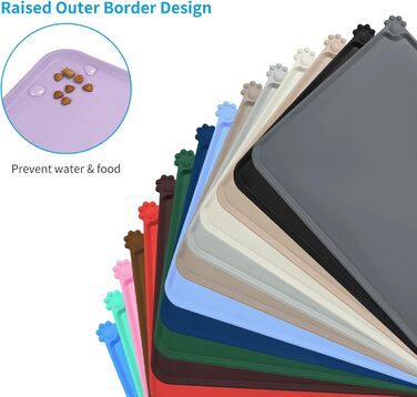 Силіконова килимок для годування собак та котів AUDWUD, водонепроникний, антиковзний, 87x58 см, квітка гібіскус