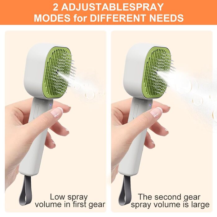 Парова щітка для котів 4 в 1, 4-в-1, для догляду за шерстю котів та собак, самоочисна, антистатична (зелена)