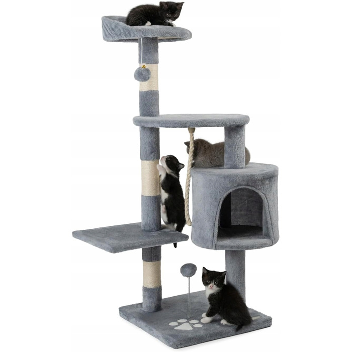 Високий когтеточка-комплекс із лежаком, стовп для дряпання 101-160 см